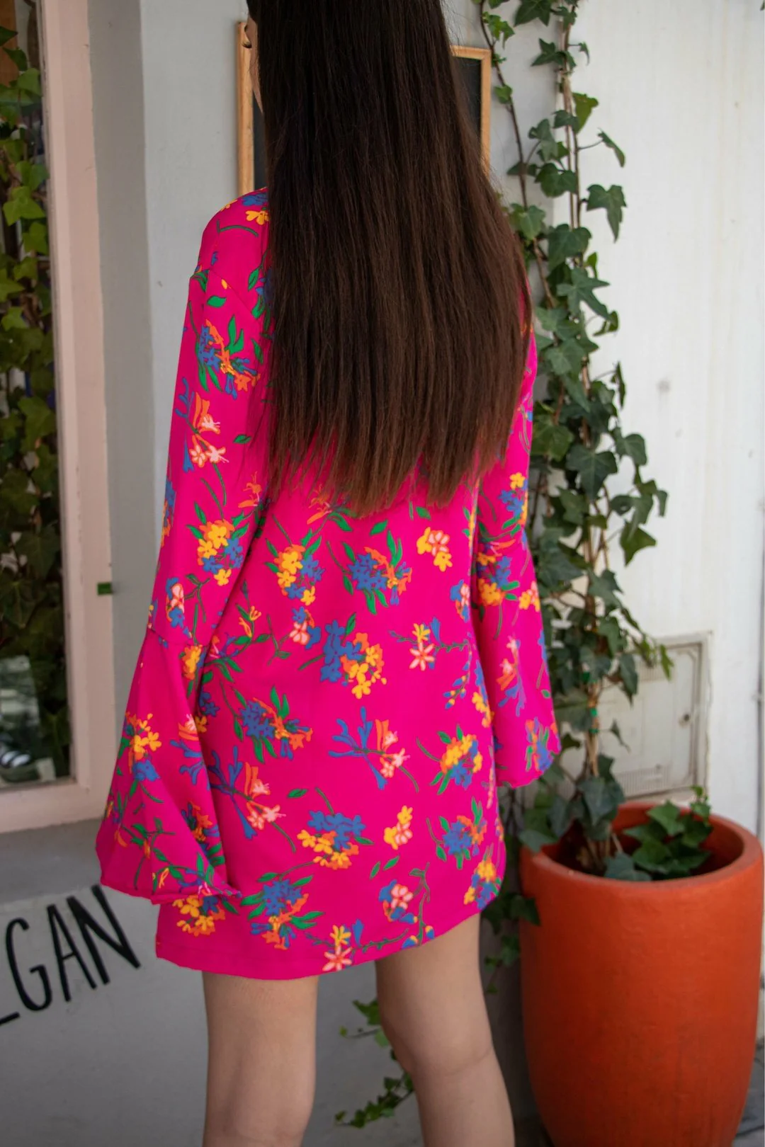 ALETA Bell Sleeve Mini Dress - Pink Panther - Image 3