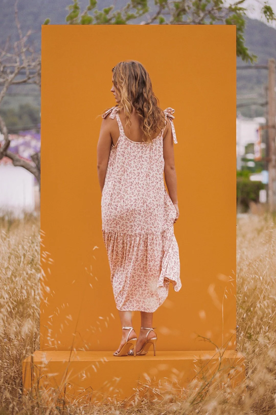 ASHLEY Cream Floral Midi Slip Dress - Image 3