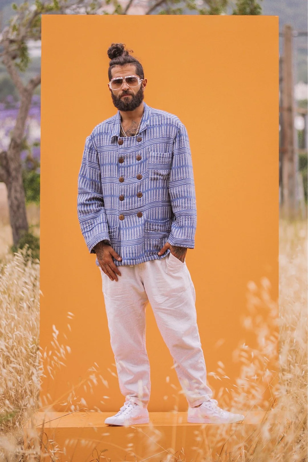 'BILLY' Woven double breasted mens Jacket - Image 3