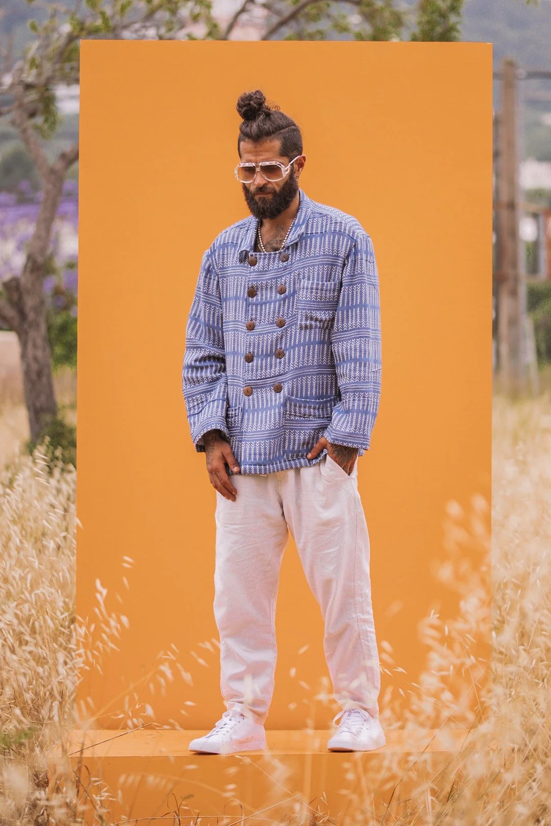 'BILLY' Woven double breasted mens Jacket - Image 4