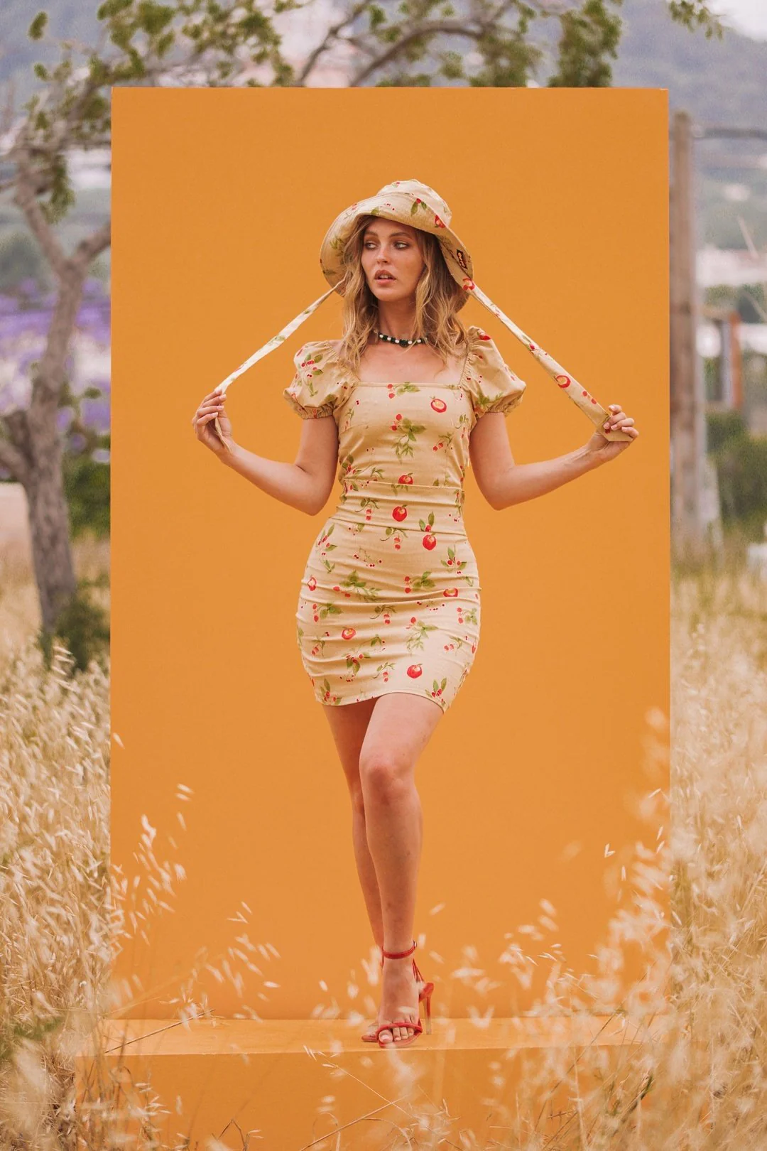 BRIMA Beige Cherry Bucket Hat - Image 3