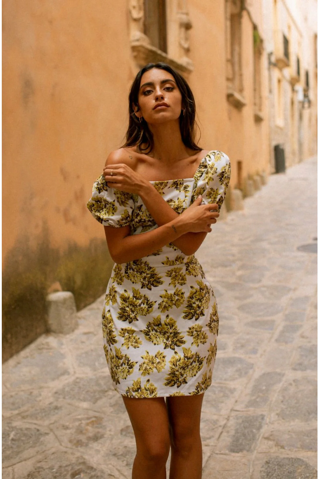 CARLA Brown Floral Mini Dress - Image 6