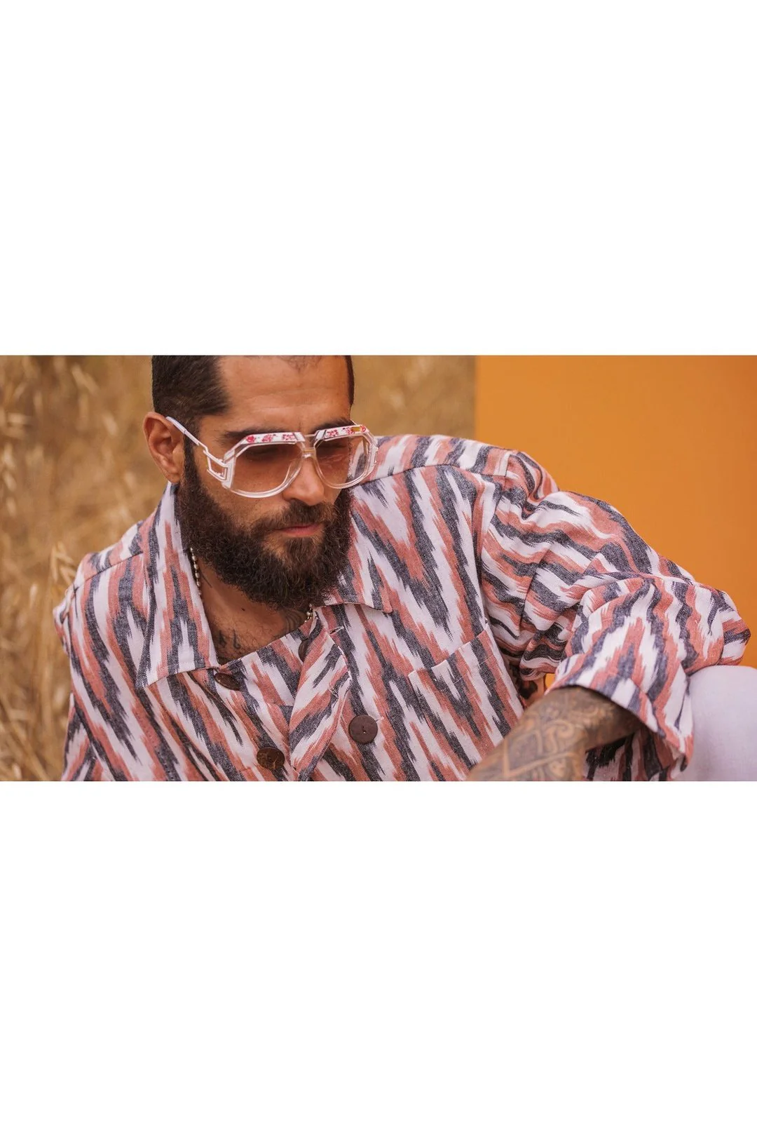 CHARLIE Zig Zag Woven Double Breasted Jacket - Image 6