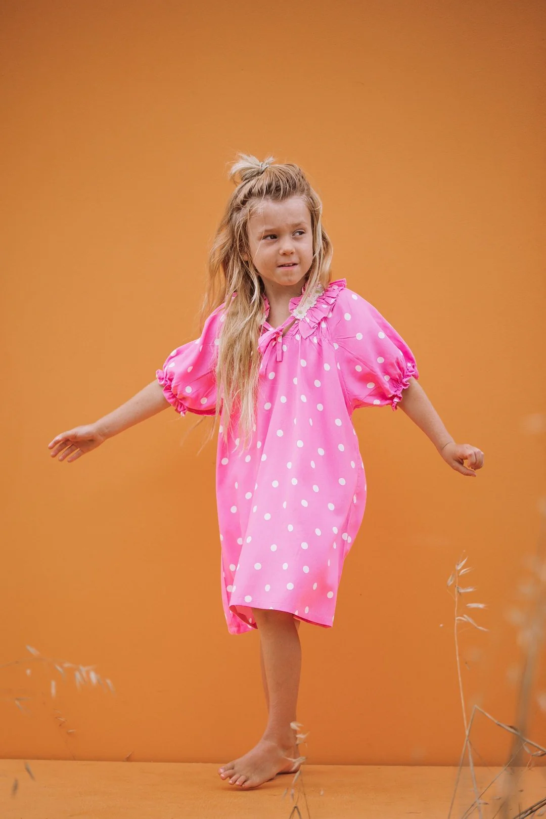 DAISY Dress - Pink Polka dot - Image 3