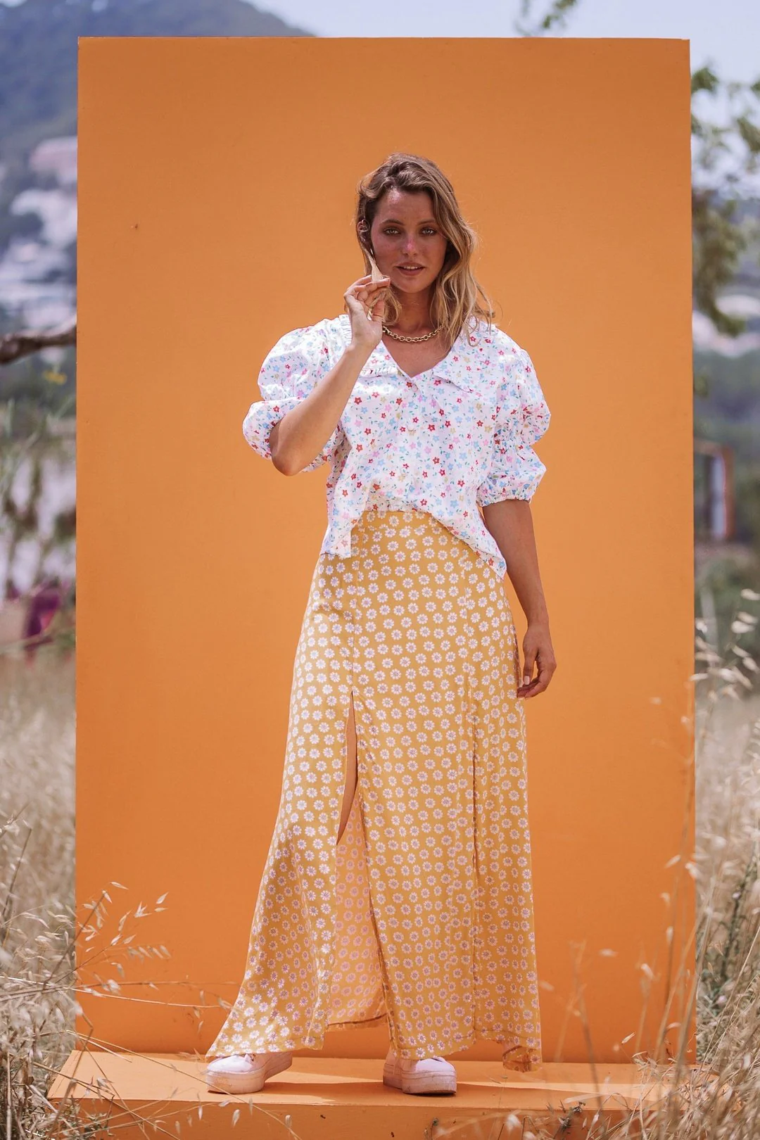 DAFFODIL Floral Maxi Split Skirt - Image 11