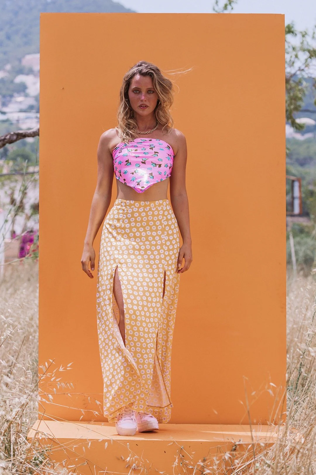 DAFFODIL Floral Maxi Split Skirt - Image 4