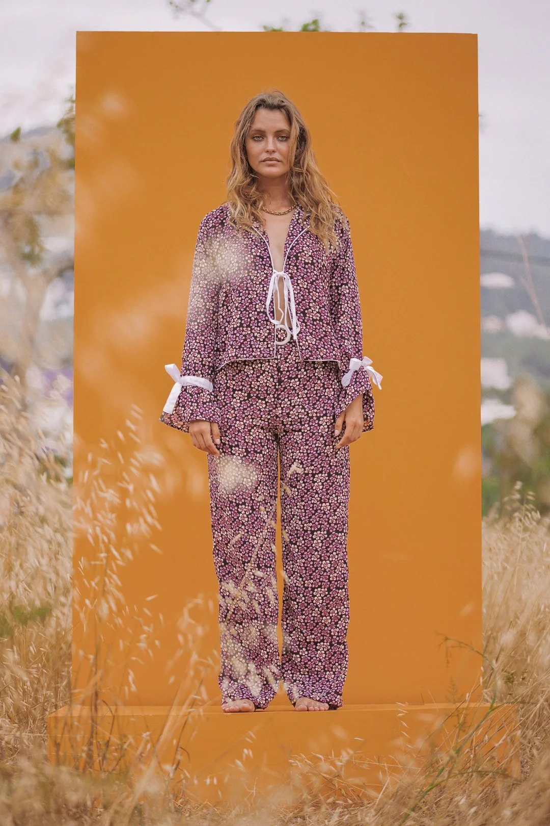 GENE Pink and Purple Straight Leg Trousers - Image 3