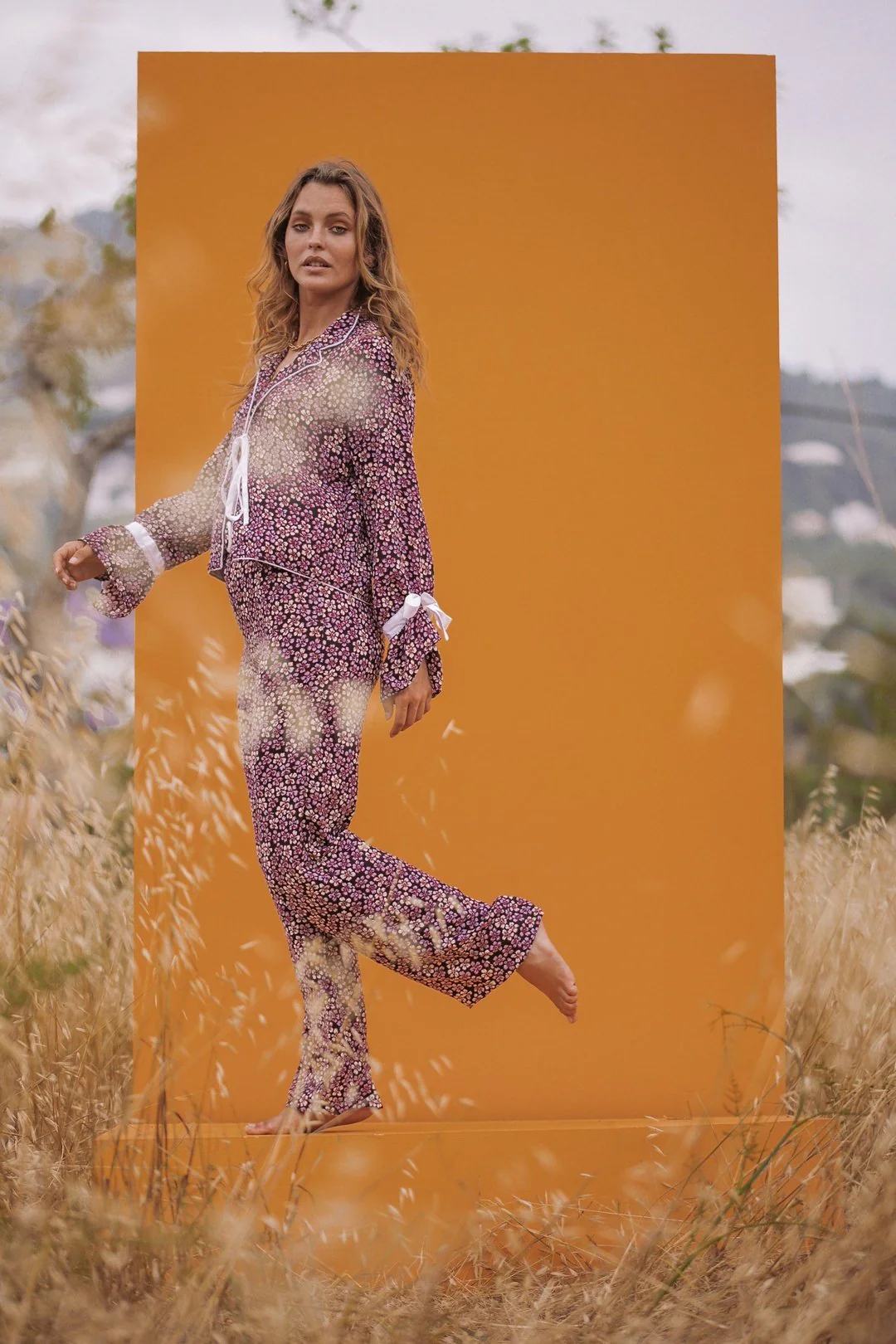 GENE Pink and Purple Straight Leg Trousers - Image 5