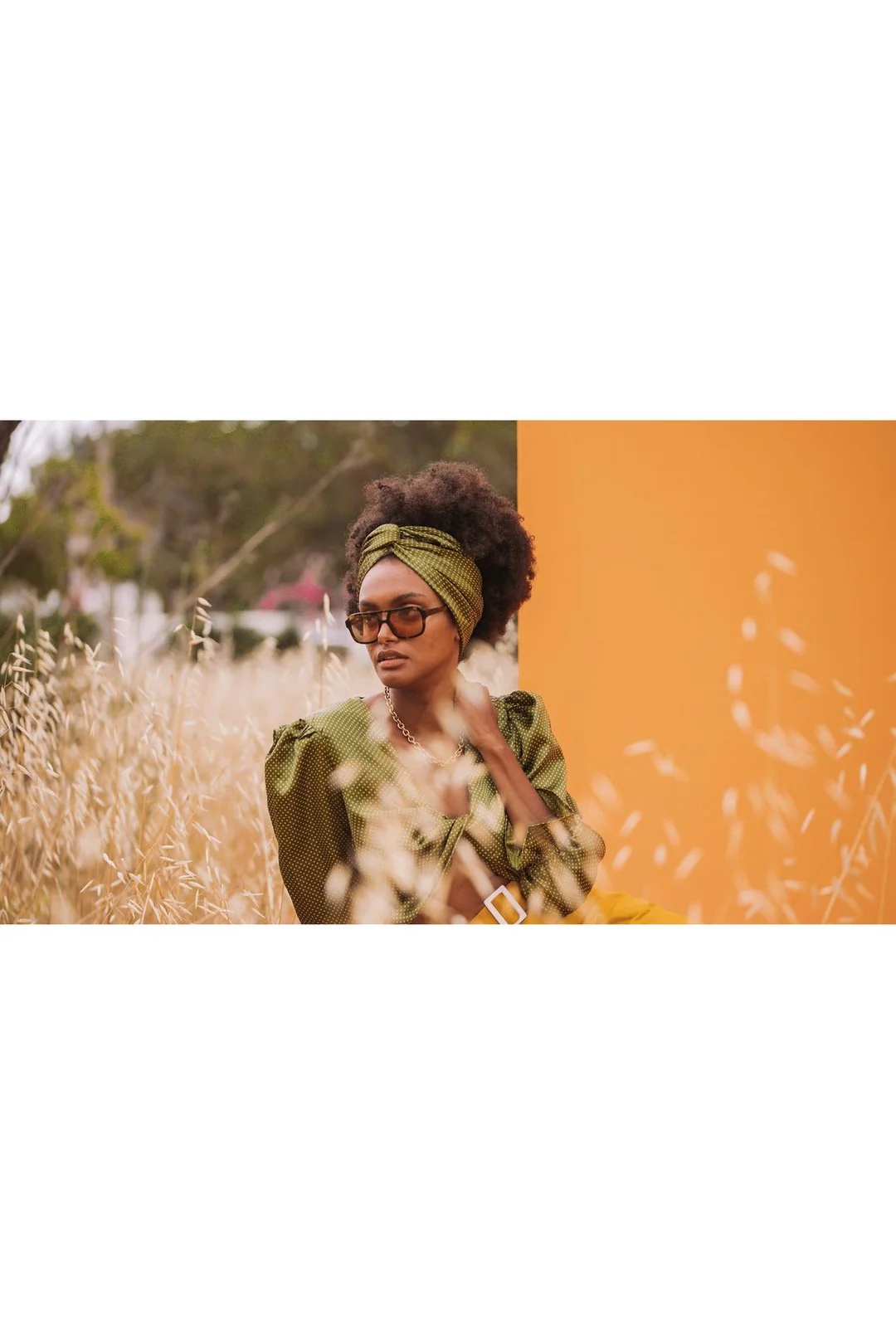 Green Satin Square Head Scarf and Y2K Top - Image 8