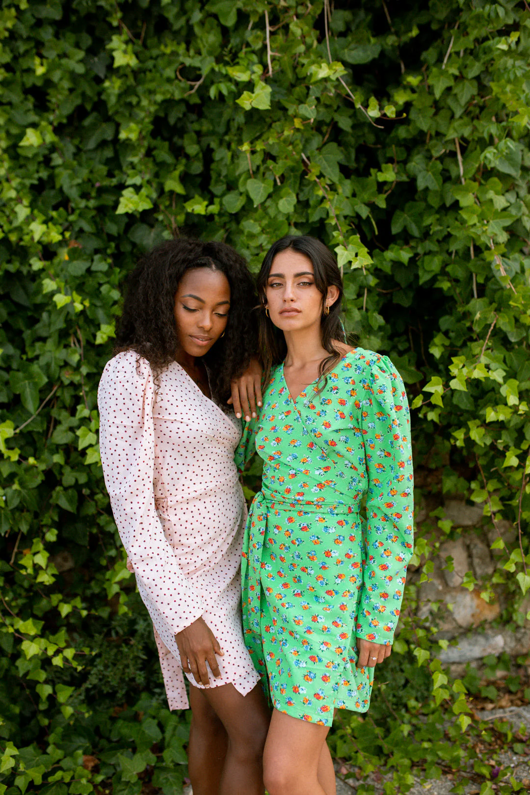 MARIA mini wrap dress - Cream dot - Image 7