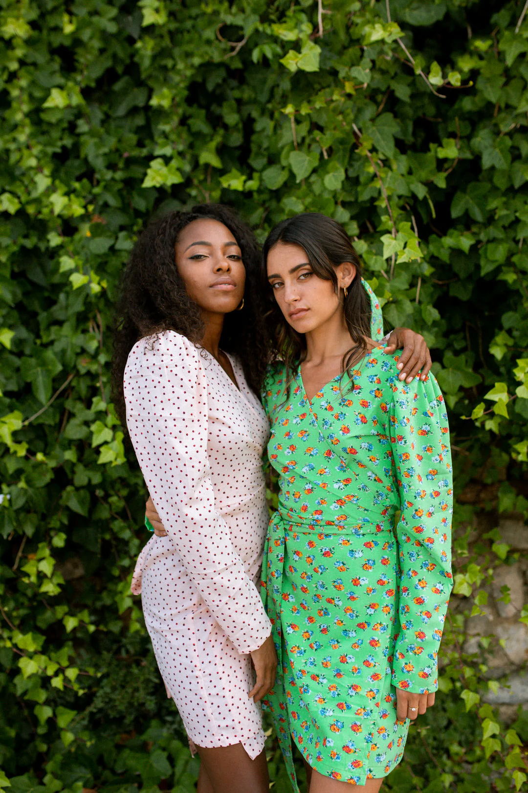 MARIA mini wrap dress - Cream dot - Image 8