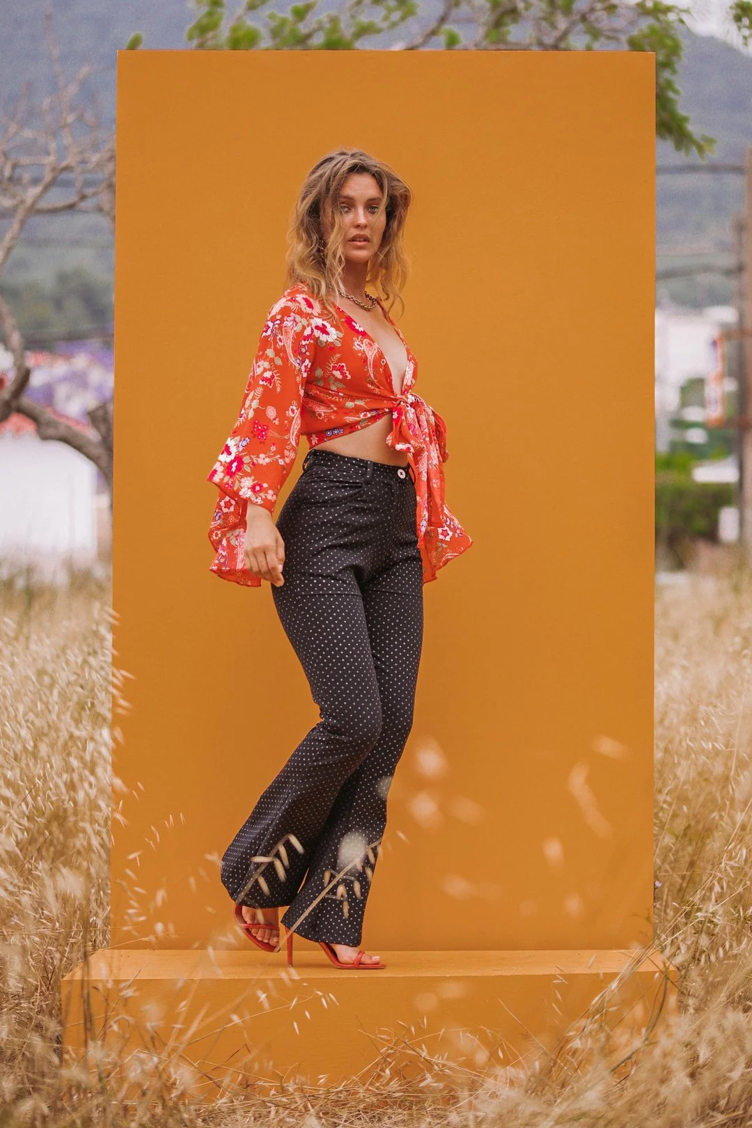 MAYA Black Glitter Polkadot Flare Pants - Image 4