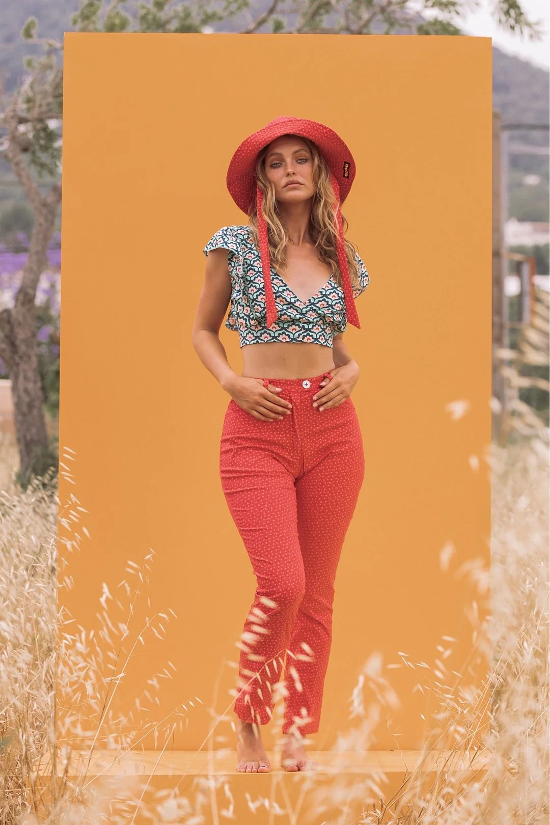 MILLIE Red Star Print Trousers - Image 3