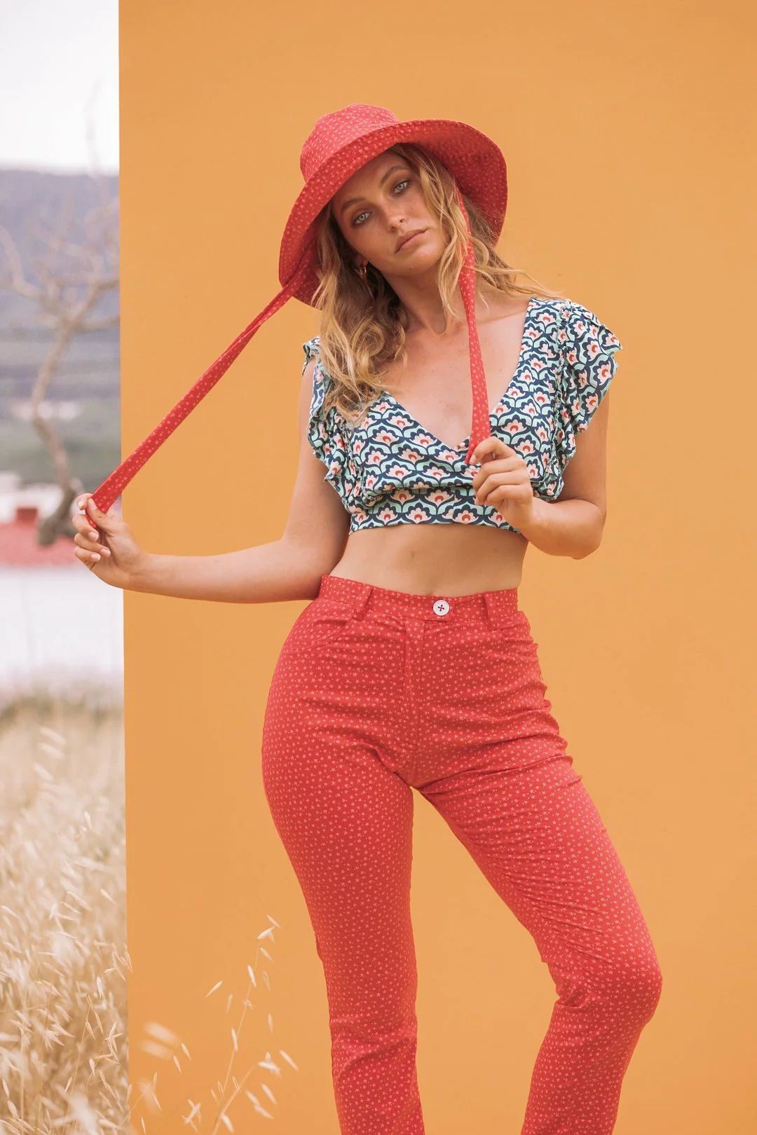 MILLIE Red Star Print Trousers - Image 4