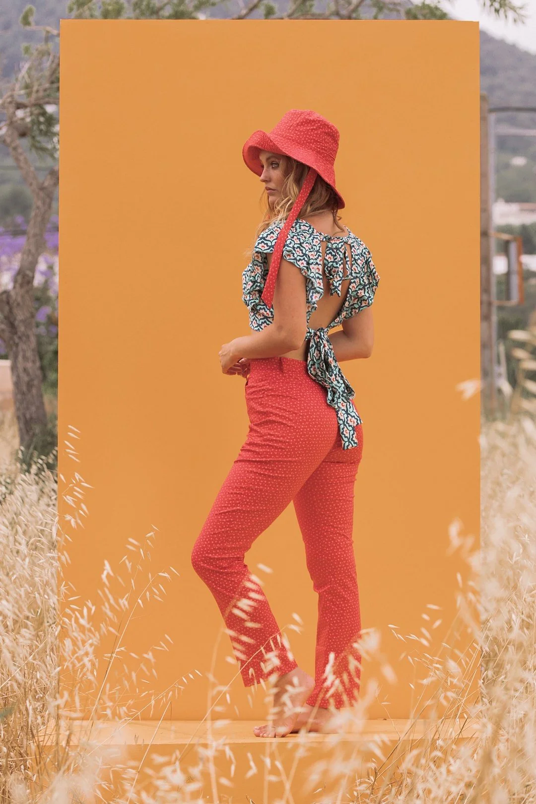 MILLIE Red Star Print Trousers - Image 5