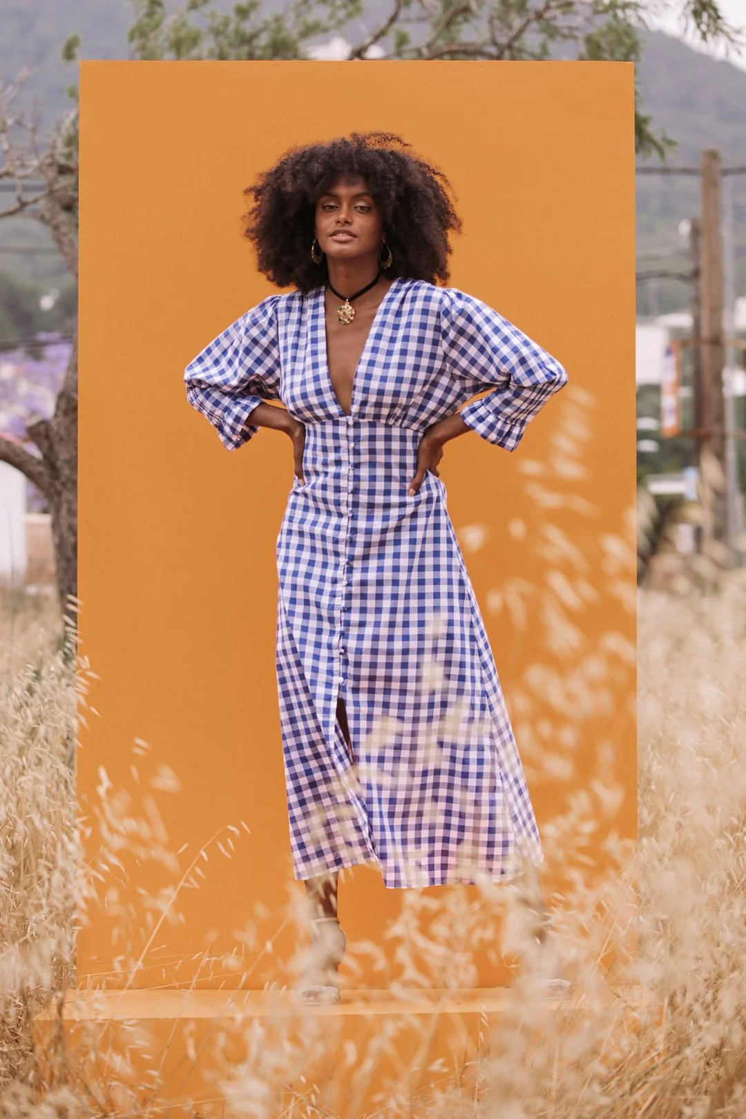 MABEL Cotton Dress - Blue Gingham - Image 4