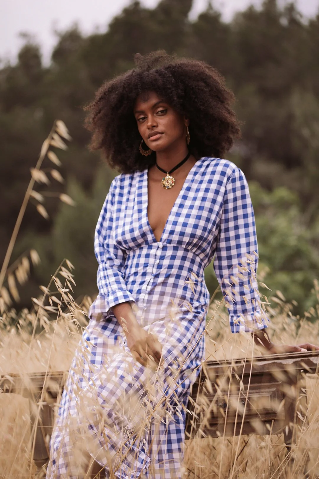 MABEL Cotton Dress - Blue Gingham - Image 5