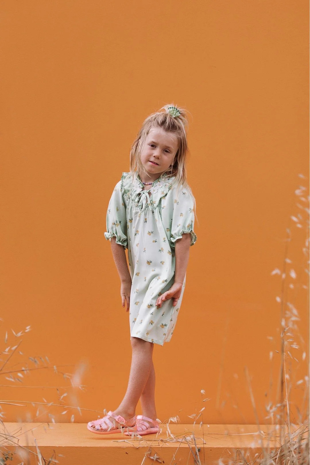 DAISY Dress Green Floral - Image 4