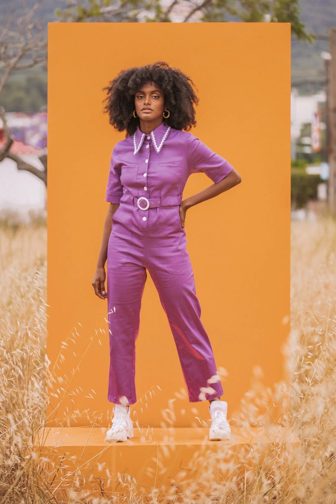 HEIDI Retro Jumpsuit - Purple - Image 5