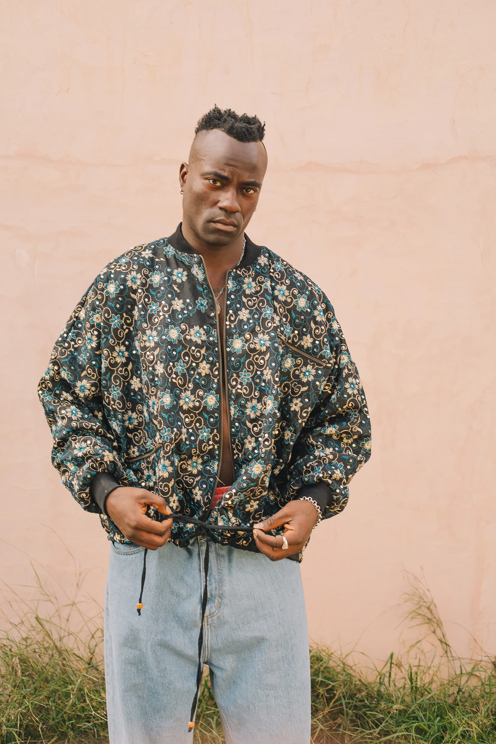 Noah Bomber Jacket Black Flower - Image 4