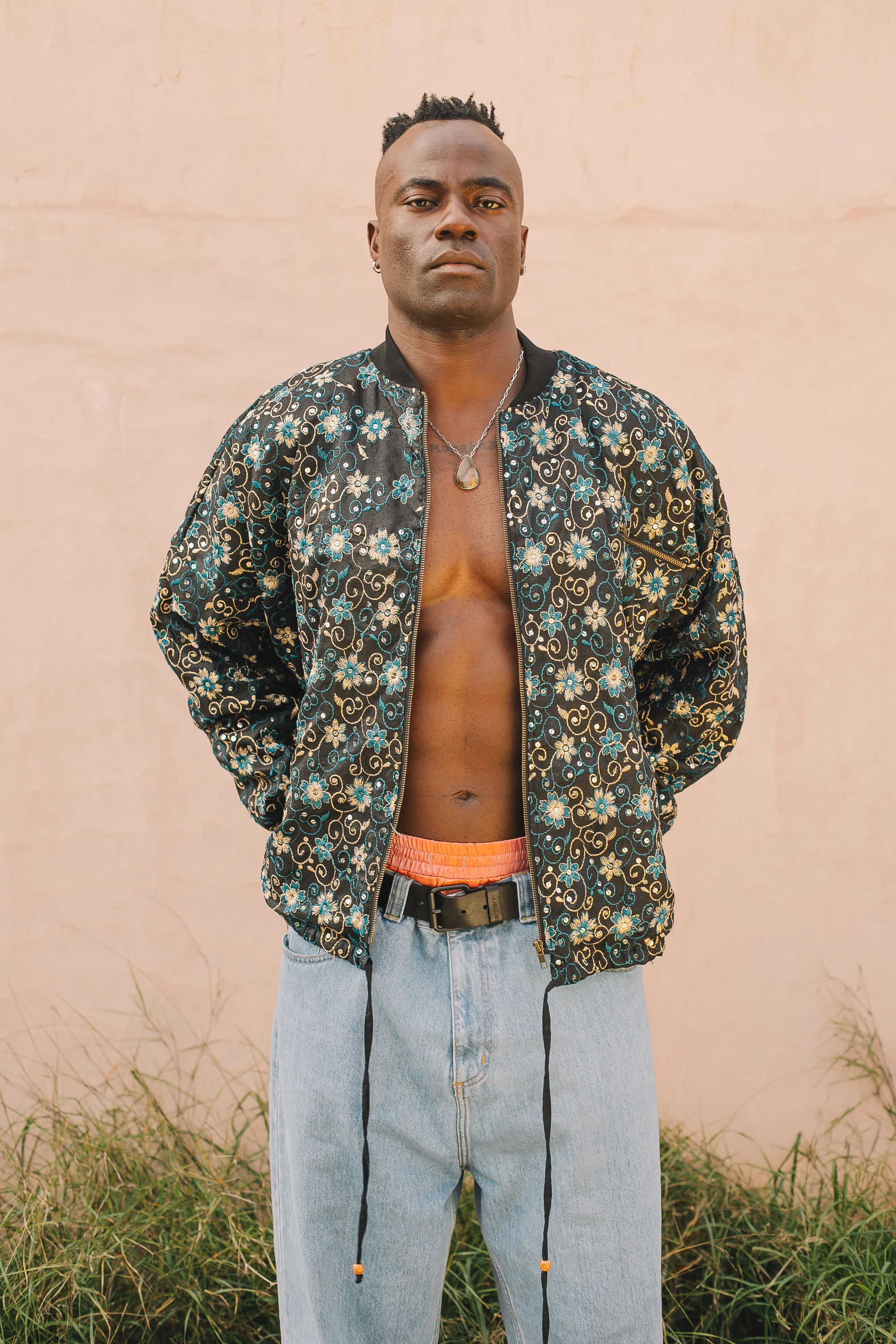 Noah Bomber Jacket Black Flower - Image 5