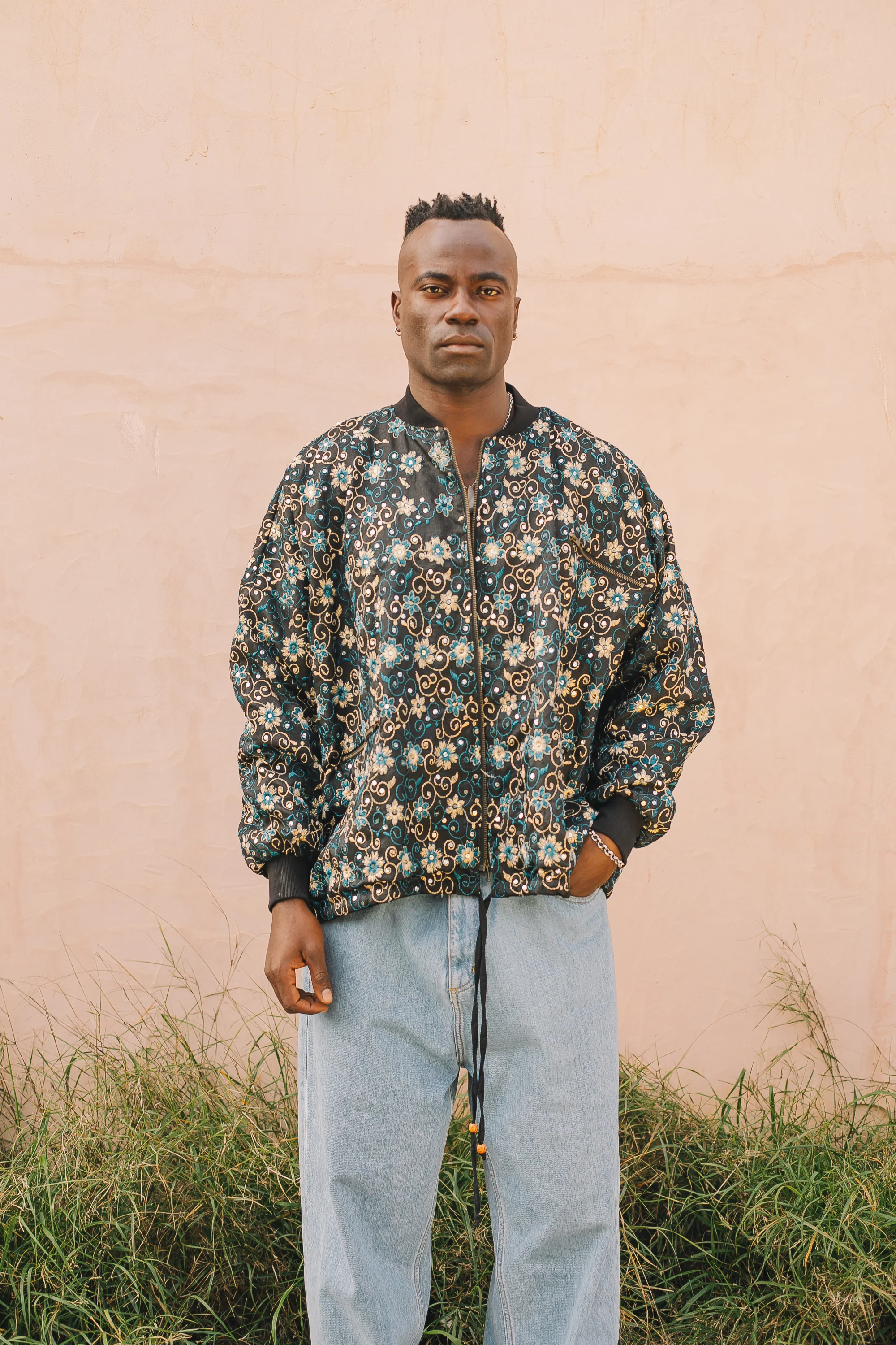 Noah Bomber Jacket Black Flower - Image 6