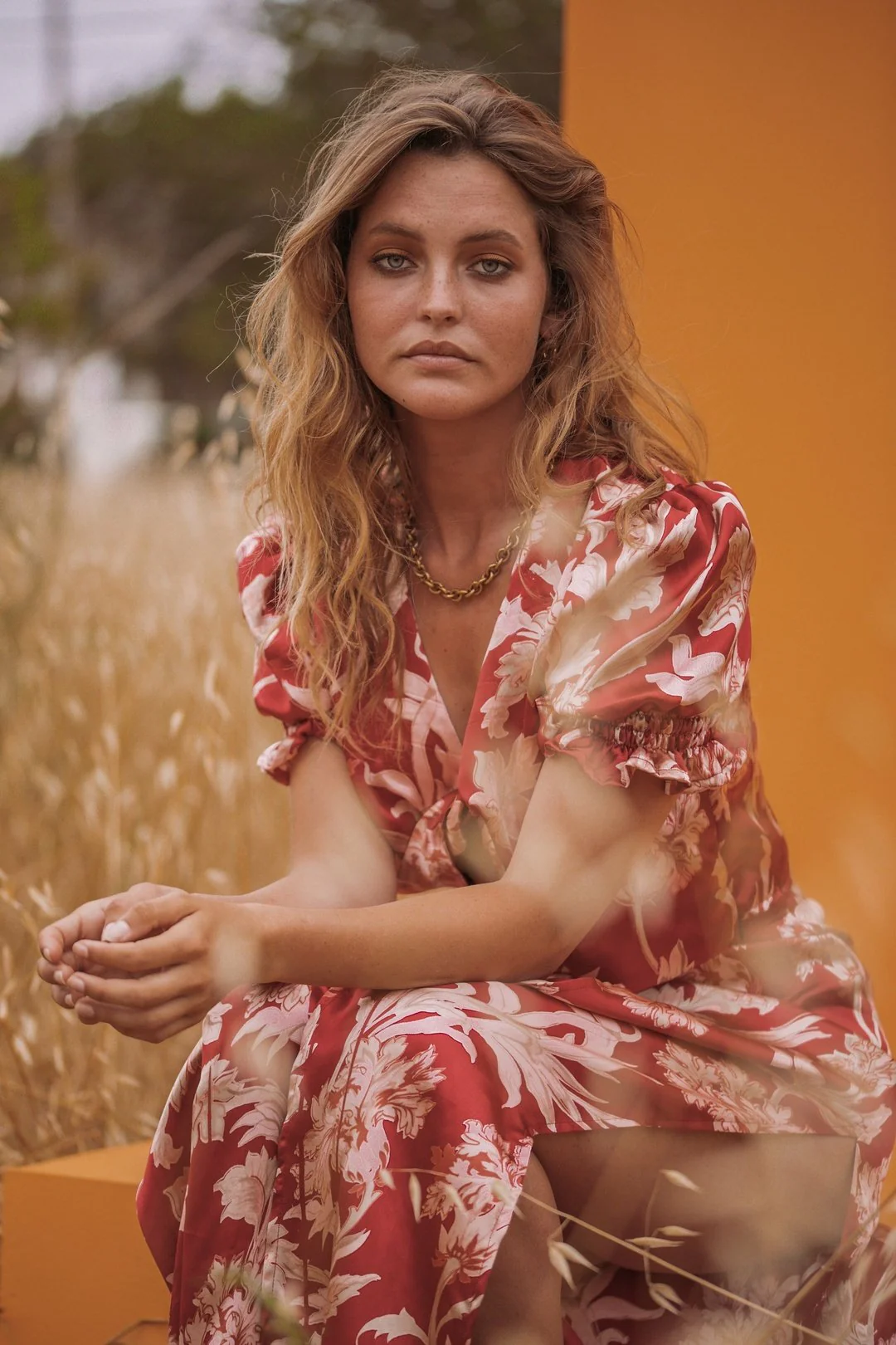 ROBERTA Deep Red Twisted Satin Crop Top - Image 5