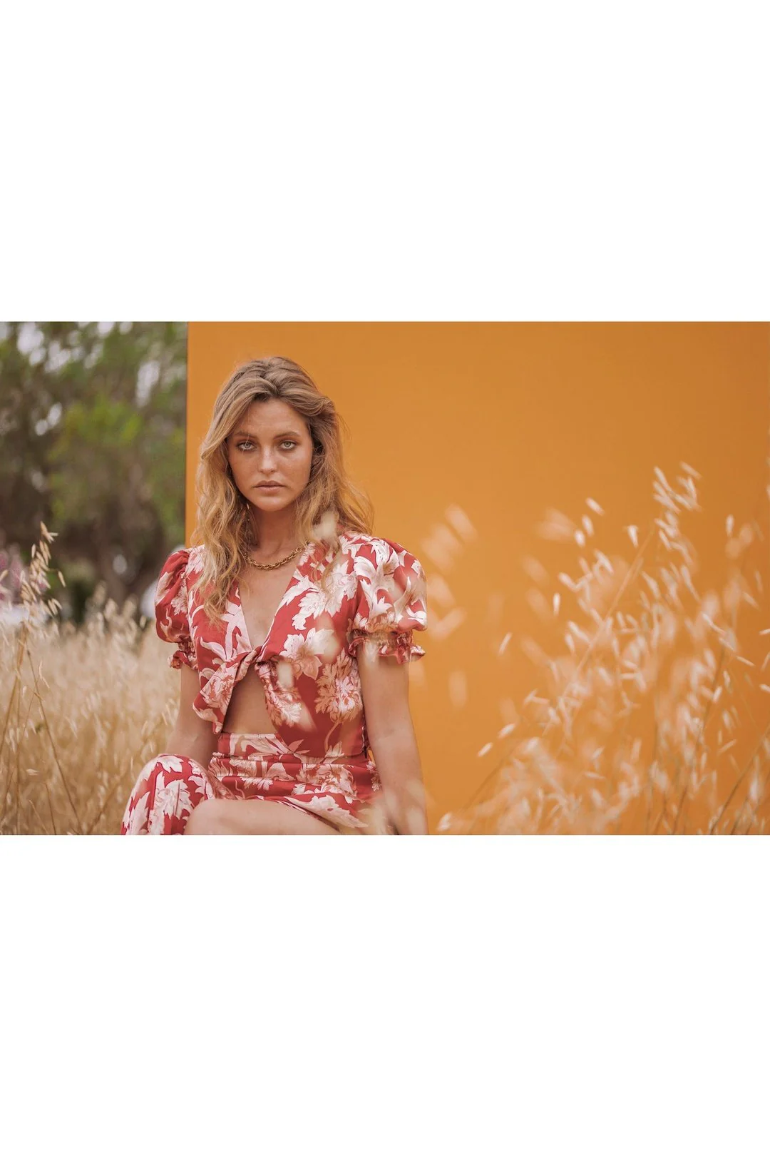 ROBERTA Deep Red Twisted Satin Crop Top - Image 6