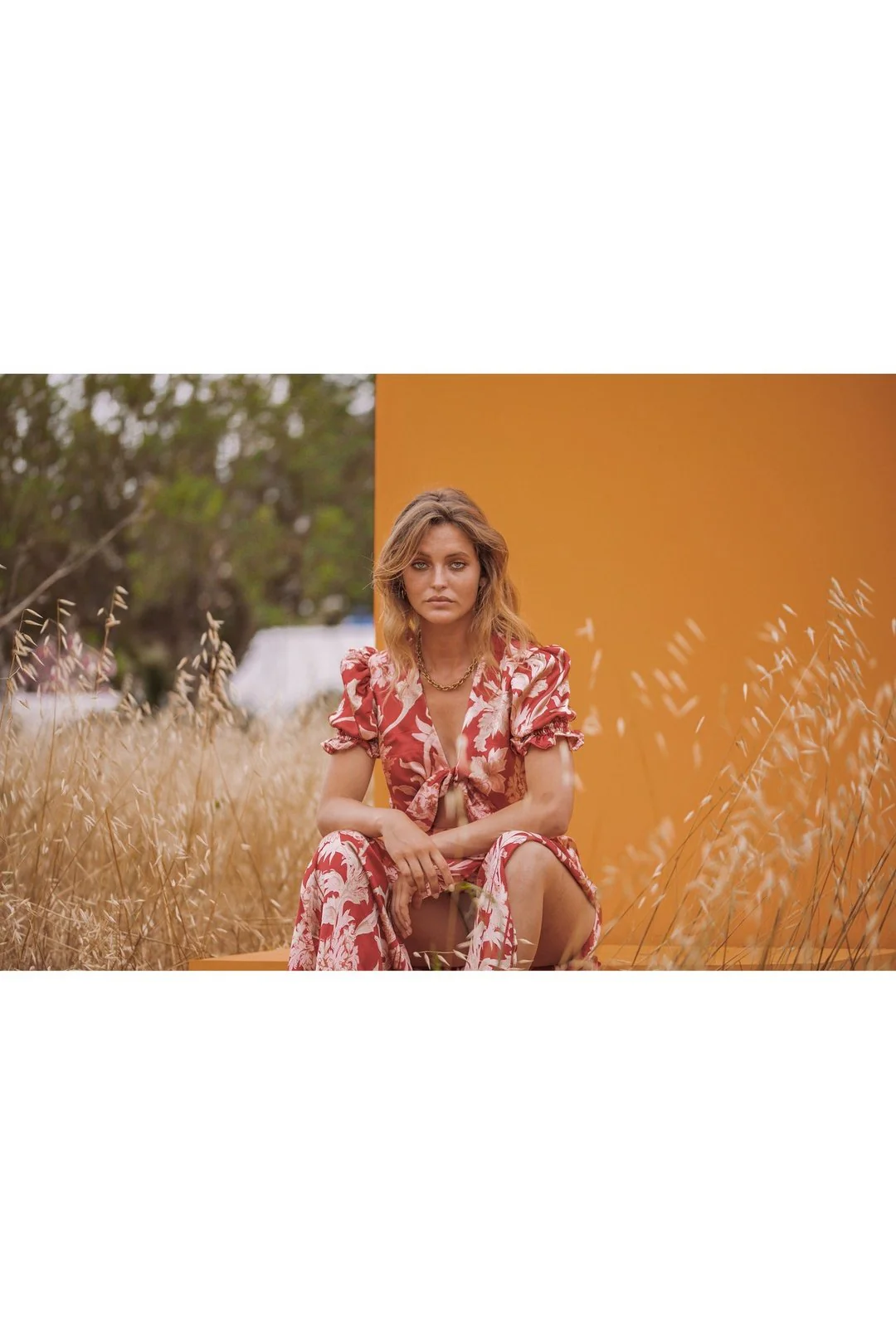 ROBERTA Deep Red Twisted Satin Crop Top - Image 7